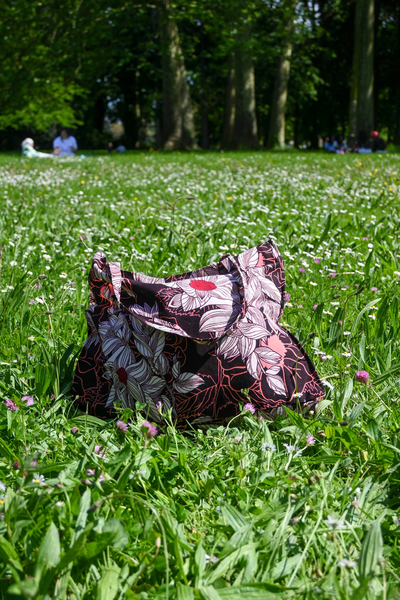 Tote bag en tissus Wax - Rose - Motif Africain - Taille Large
