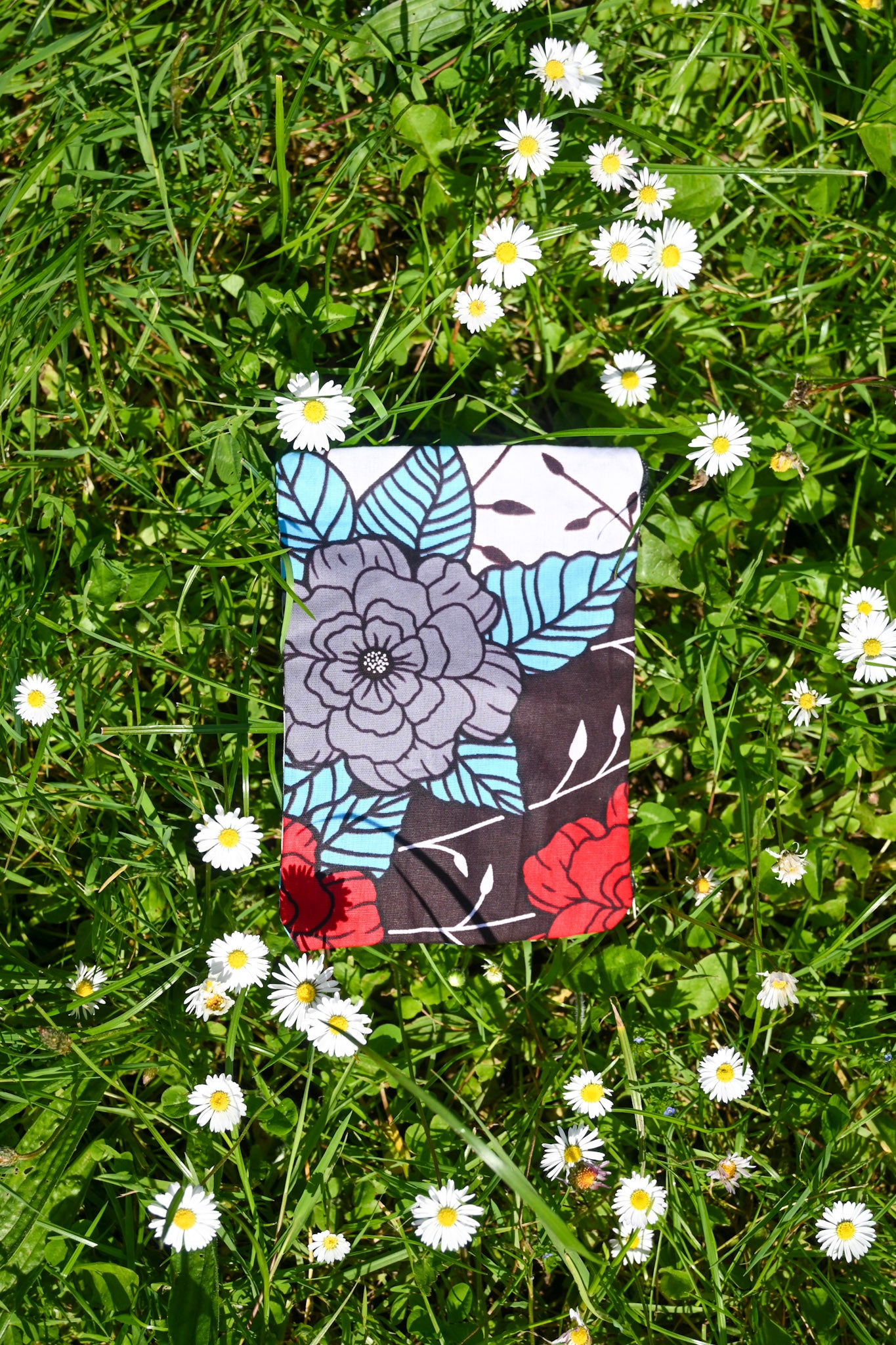 Small Wax Fabric Pouch - Pink - African Pattern - 15 x 9 cm