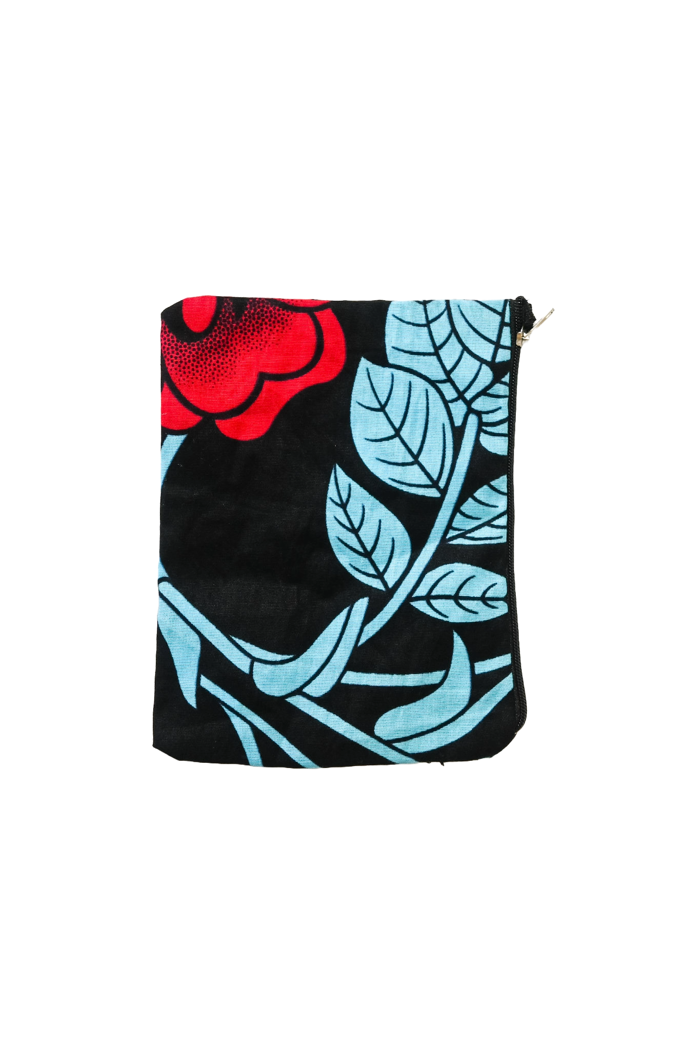 Small Wax Fabric Pouch - Pink - African Pattern - 15 x 9 cm