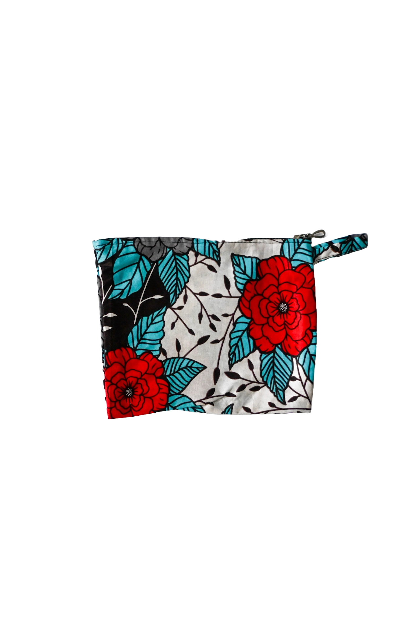 Small Wax Fabric Pouch - Pink - African Pattern - 15 x 9 cm