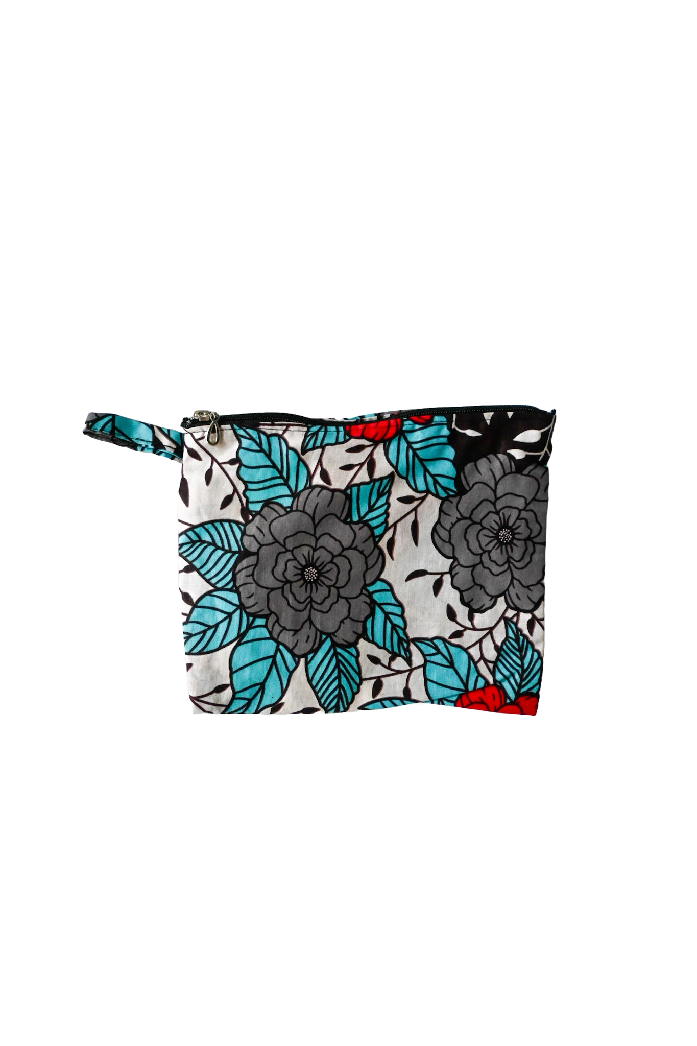 Small Wax Fabric Pouch - Pink - African Pattern - 15 x 9 cm