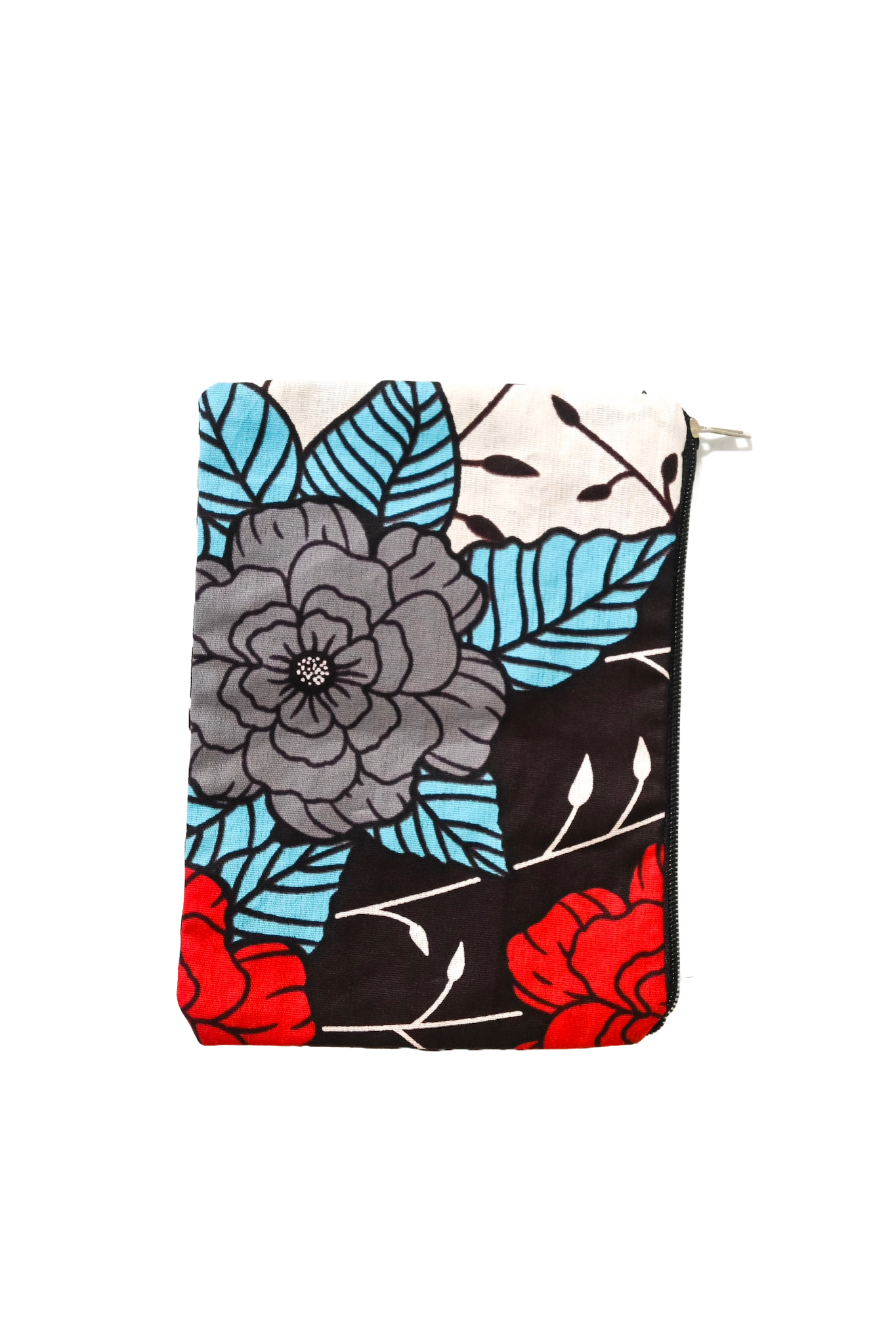 Small Wax Fabric Pouch - Pink - African Pattern - 15 x 9 cm