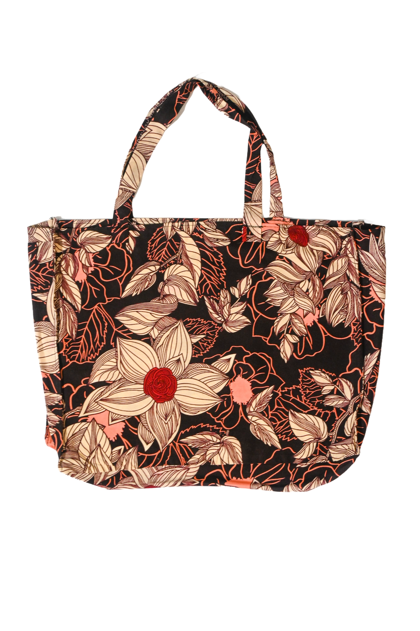 Tote bag en tissus Wax - Rose - Motif Africain - Taille Large